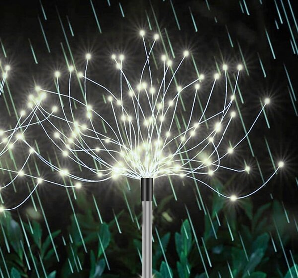 Set 2x LED hladno bela solarna dekorativna svetilka fontana steklena vlakna 89cm