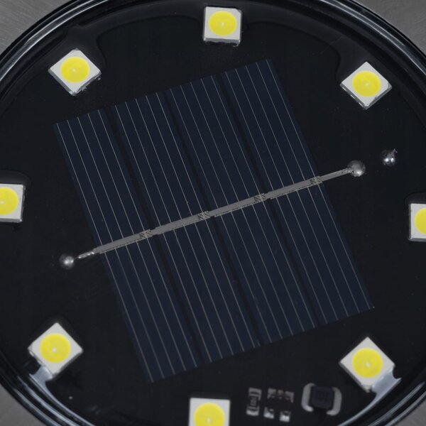 Set 12x inox zunanja solarna talna svetilka 6000K
