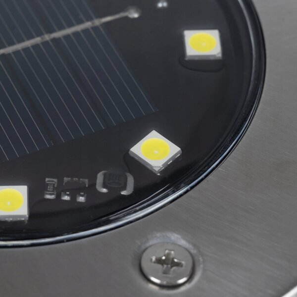 Set 12x inox zunanja solarna talna svetilka 6000K