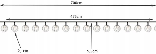 LED 50 toplo bela zunanja solarna dekorativna girlanda IP44 7m 8 funkcij