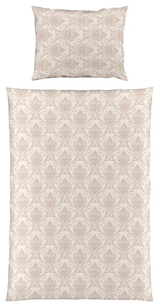 POSTELJNINA LUXURY JACQUARD 140/200 cm žamet peščene barve