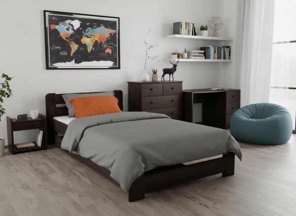 Postelja Laura 90 x 200 cm oreh Posteljno dno: Brez posteljnega dna, Vzmetnica: Brez vzmetnice