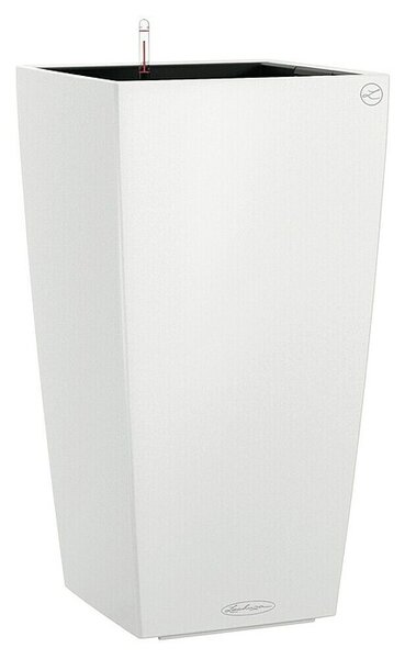 Lechuza Color Oglati stebrasti cvetlični lonec Cubico (Zunanje dimenzije (Do x Š x V): 30 x 30 x 56 cm, Plastika, Bela)