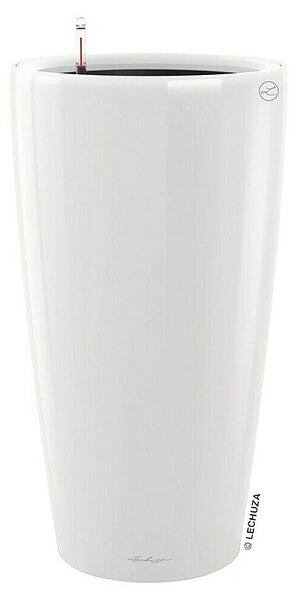 Lechuza Okrogli stebrasti cvetlični lonec Rondo Premium (Zunanje dimenzije (Ø x V): 32,5 x 56,5 cm, Plastika, Bela)