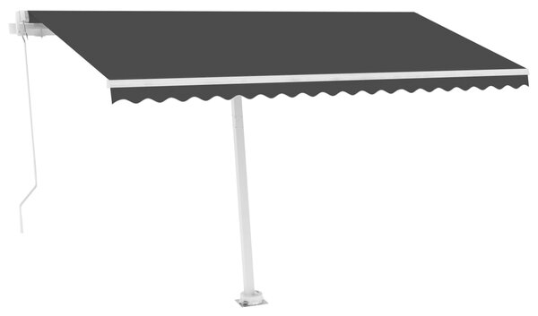 VidaXL Prostostoječa ročno zložljiva tenda 400x300 cm antracitna