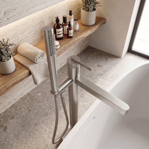 Samostoječa mešalna pipa Rea Grace Brush Nickel