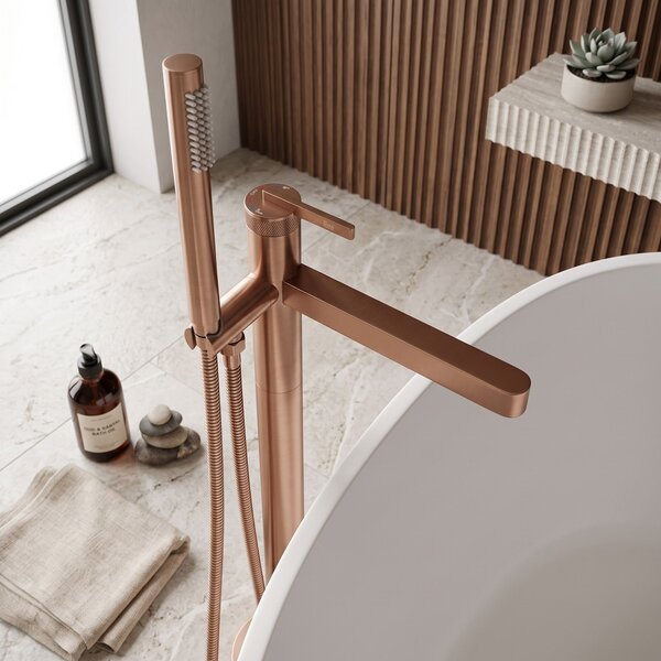 Samostoječa mešalna pipa Rea Grace Brush Copper