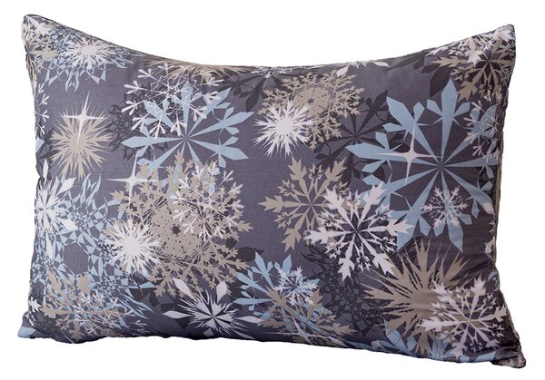 Prevleka za vzglavnik iz mikrovlaken SNOWFLAKE 50x70 cm, modrosiva