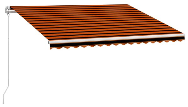 VidaXL Ročno zložljiva tenda 450x300 cm oranžna in rjava