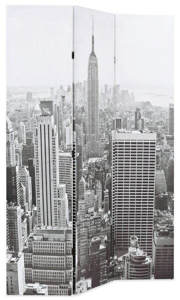 VidaXL Zložljiv paravan 120x170 cm New York podnevi črn in bel