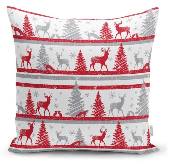 4 božične prevleke za okrasne blazine in namizni tekač Minimalist Cushion Covers Red Christmas