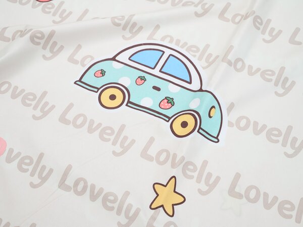 Bombažna posteljnina za posteljico AVTOMOBILI LOVELY roza