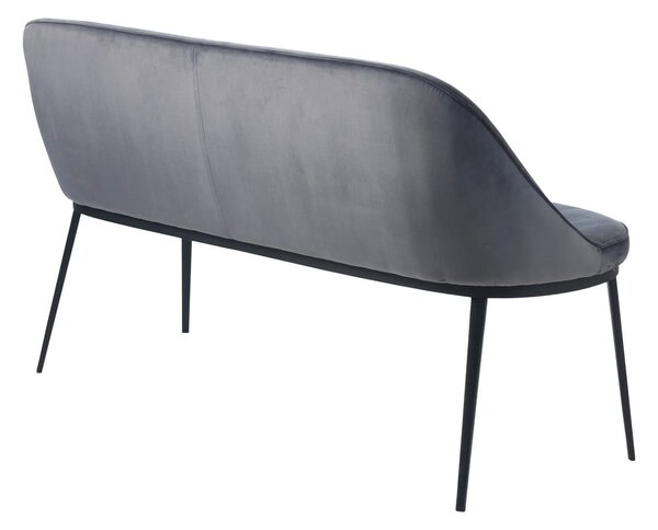 Siva žametna sedežna garnitura 144 cm Gain – Unique Furniture