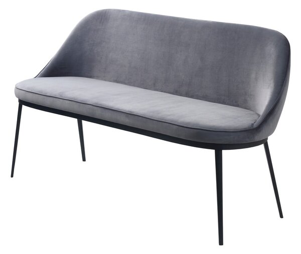 Siva žametna sedežna garnitura 144 cm Gain – Unique Furniture