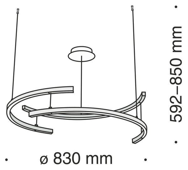 VISEČA NIHALNA SVETILKA 83/25,9 cm 52 W