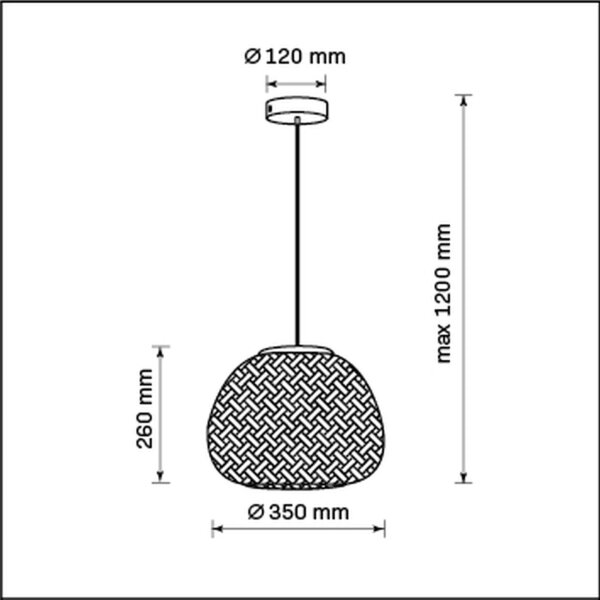 Lestenec na vrvici ZANZIBAR 1xE27/20W/230V pr. 35 cm bambus