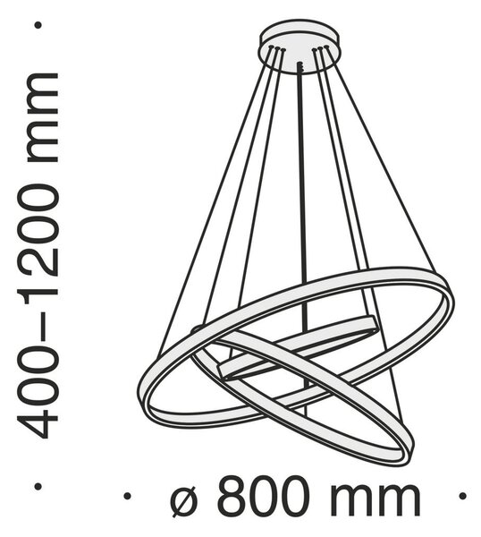 VISEČA NIHALNA SVETILKA 80/40-120 cm 51 W