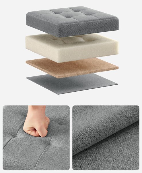 Tabure s shranjevalnim prostorom OTTOMAN 30x30 cm, siv