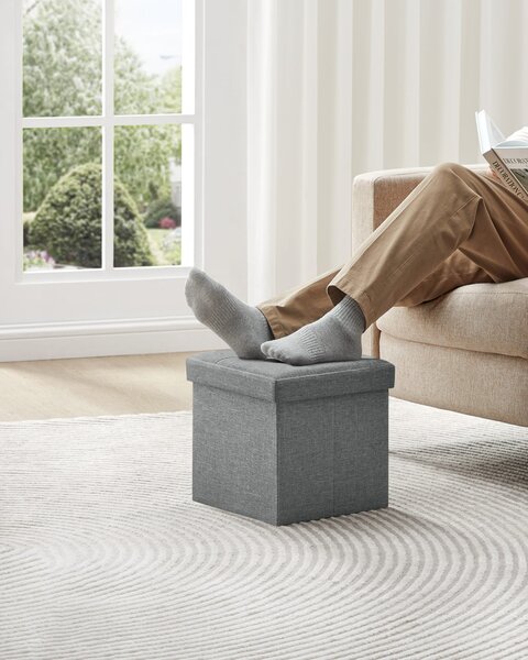 Tabure s shranjevalnim prostorom OTTOMAN 30x30 cm, siv