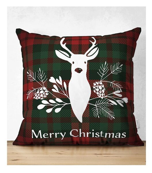 4 božične prevleke za okrasne blazine in namizni tekač Minimalist Cushion Covers Tartan Christmas