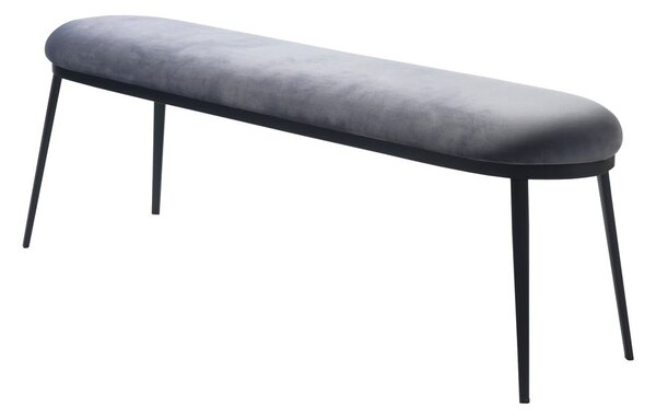 Siva žametna klop Gain – Unique Furniture