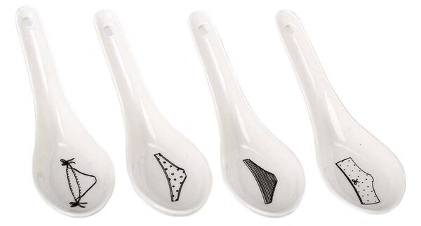 POLSPOTTEN Komplet skodelic z žlicami POLSPOTTEN Undressed Bowls 200 ml 4-pack