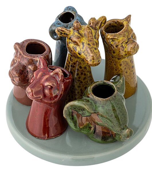 Bloomingville vaza dekorativna iz kamenine 14 x 10,5 cm