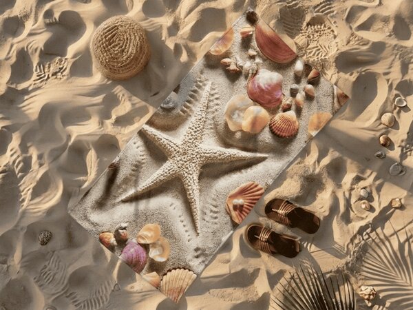 Hitrosušeča plažna brisača OCEAN SAND barvna 70 x 140 cm, 100% mikrotkanina