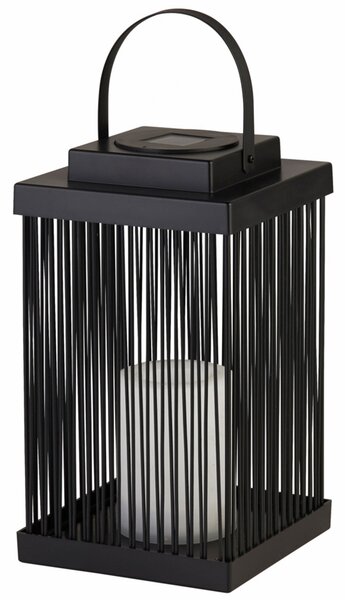 Searchlight Solarna LED terasa svetilka Sophelia, 26 cm, črna, ratana, Črna, Les, Skandinavski