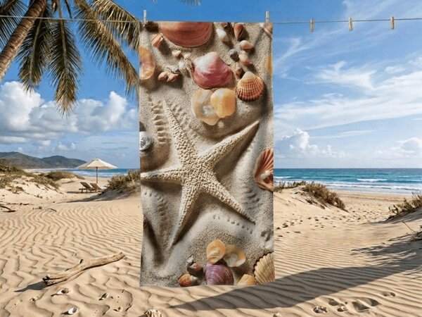 Hitrosušeča plažna brisača OCEAN SAND barvna 70 x 140 cm, 100% mikrotkanina