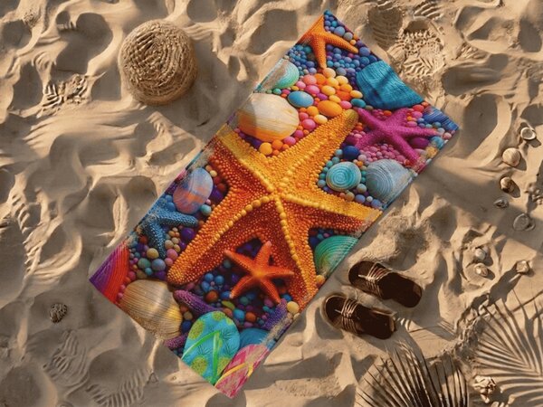 Hitro sušeča se plažna brisača COLOR SEA barvna 70 x 140 cm, 100% mikrotkanina
