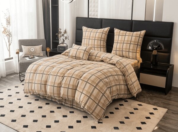 Posteljnina mikropliš PLAID kremna Dimenzije posteljnine: 70 x 90 cm | 140 x 200 cm