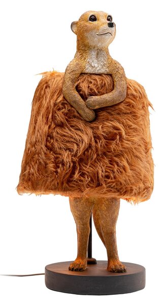 KARE Kare namizna svetilka Animal Meerkat Fur, rjava, 51 cm, E14, Rjava / rjasta, Dnevna soba / jedilnica, Plastika, Dizajn