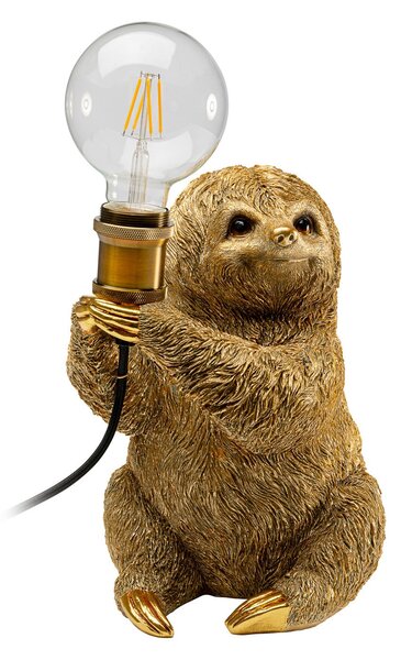 KARE Namizna svetilka Kare Animal Sloth, zlata, višina 30 cm, E27, Zlata / medeninasta, Dnevna soba / jedilnica, Plastika, Dizajn