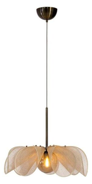 Markslöjd Visoka svetilka Styrka, Ø 63 cm, medenina/bež, bananova vlakna, zatemnjen, Bež, Dnevna soba / jedilnica, Tkanine / tekstil