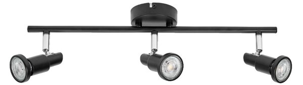 OSRAM stropni reflektor, črn, 3-poljni, kovinski GU10-LED 927 dim, zatemnjen, Črna, Kovina