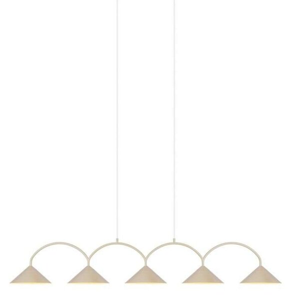 Globen Lighting viseča svetilka CURVE 5, bež, 5-žarčkov, 165 cm, zatemnjen, Bež, Dnevna soba / jedilnica, Kovina, Vintage
