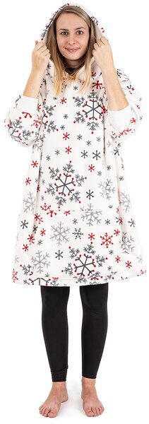 4Home Mikrovleka s kapuco iz jagnjetine Snowflakes, S