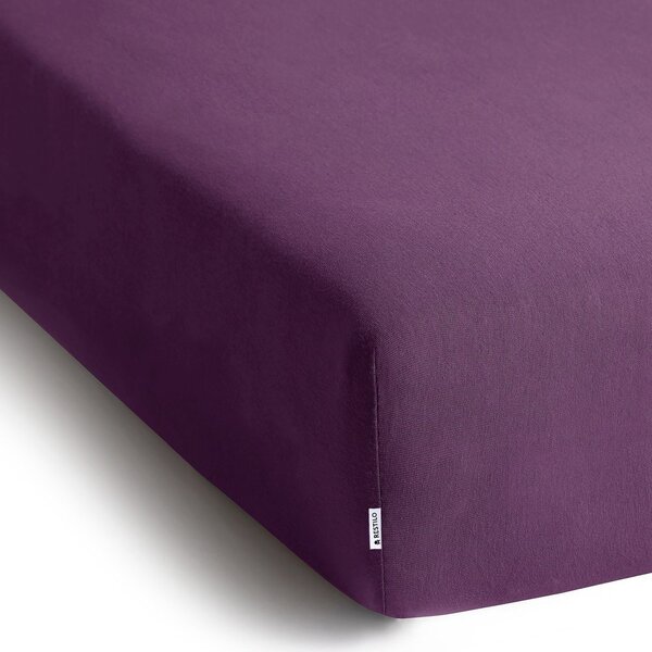 Vijolična napenjalna rjuha iz jerseyja 160x200 cm Amber – Restilo