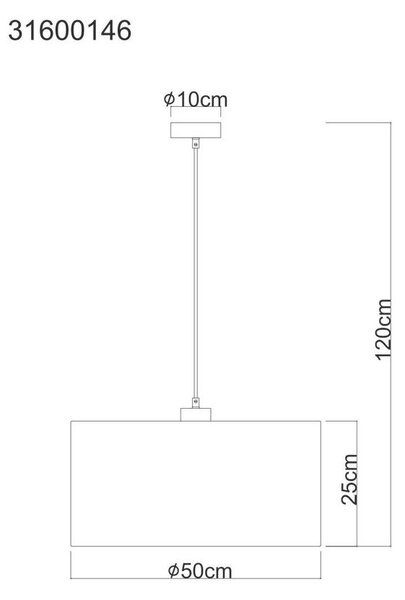 VISEČA SVETILKA Jule 50/120 cm E27
