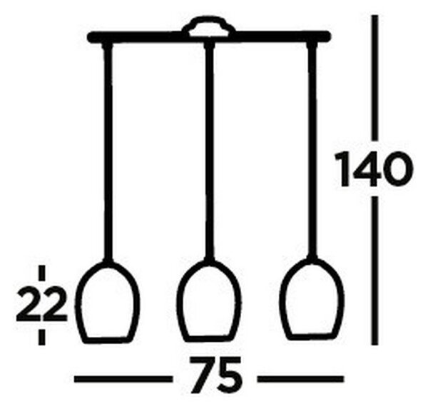 VISEČA SVETILKA Crackle 75/18/140 cm E27