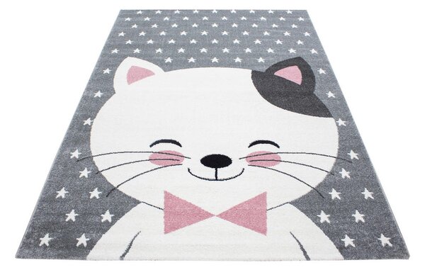 OTROŠKA PREPROGA Kids 550 120/170 cm tkano siva, bela, pink