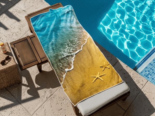 Hitro sušeča plažna brisača SUNNY BEACH barvna 70 x 140 cm, 100% mikrotkanina