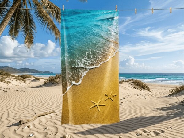 Hitro sušeča plažna brisača SUNNY BEACH barvna 70 x 140 cm, 100% mikrotkanina
