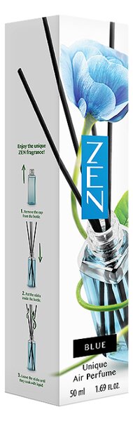 Aromatični difuzor z vonjnimi palčkami ZEN BLUE 50 ml