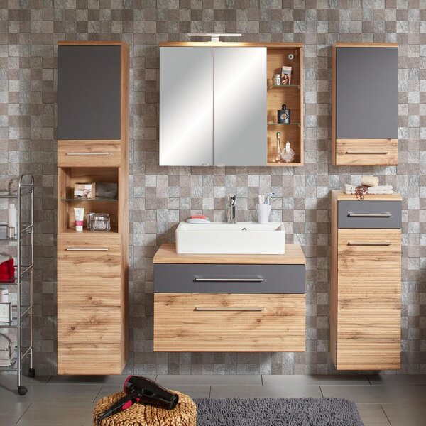 Premium Living Omara Z Ogledalom Float, Hrast, Led