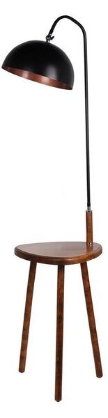 Črna/rjava stoječa svetilka s polico s kovinskim senčilom (višina 160 cm) Table – Opviq lights
