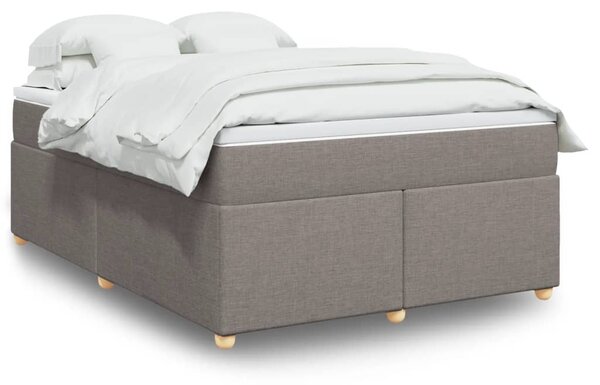 VidaXL Box spring postelja z vzmetnico taupe 140x190 cm blago