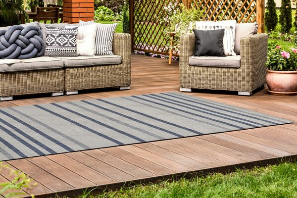 Preproga Terrace White Azure Stripe