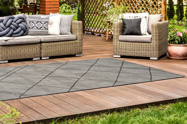Preproga Terrace Light Grey Dark Lines
